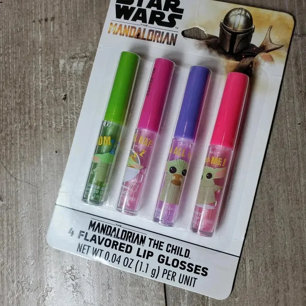 NWT Disney Star Wars the Mandalorian 4 Flavored Lip Glosses